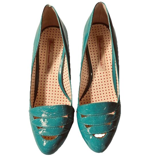 BAIT But Another Innocent Tale Teal patent pumps Size 9 Pin Up Retro Rockabilly - Picture 2 of 11